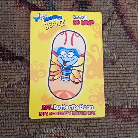 Mighty Beanz 133 Butterfly Bean 2003 Series 3 Moose With Playing Card - Picture 2 of 5